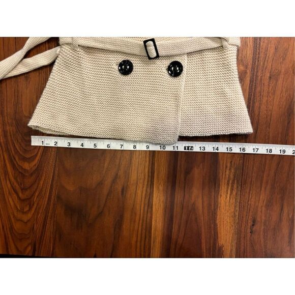 Burberry Kids' Cream Belted Knit Alpaca Blend Double Breasted Sweater Size Large - Picture 5 of 12
